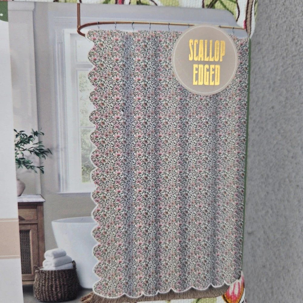 Studio Montrose New 72x72 Shower Curtain Floral Scalloped Cottagecore